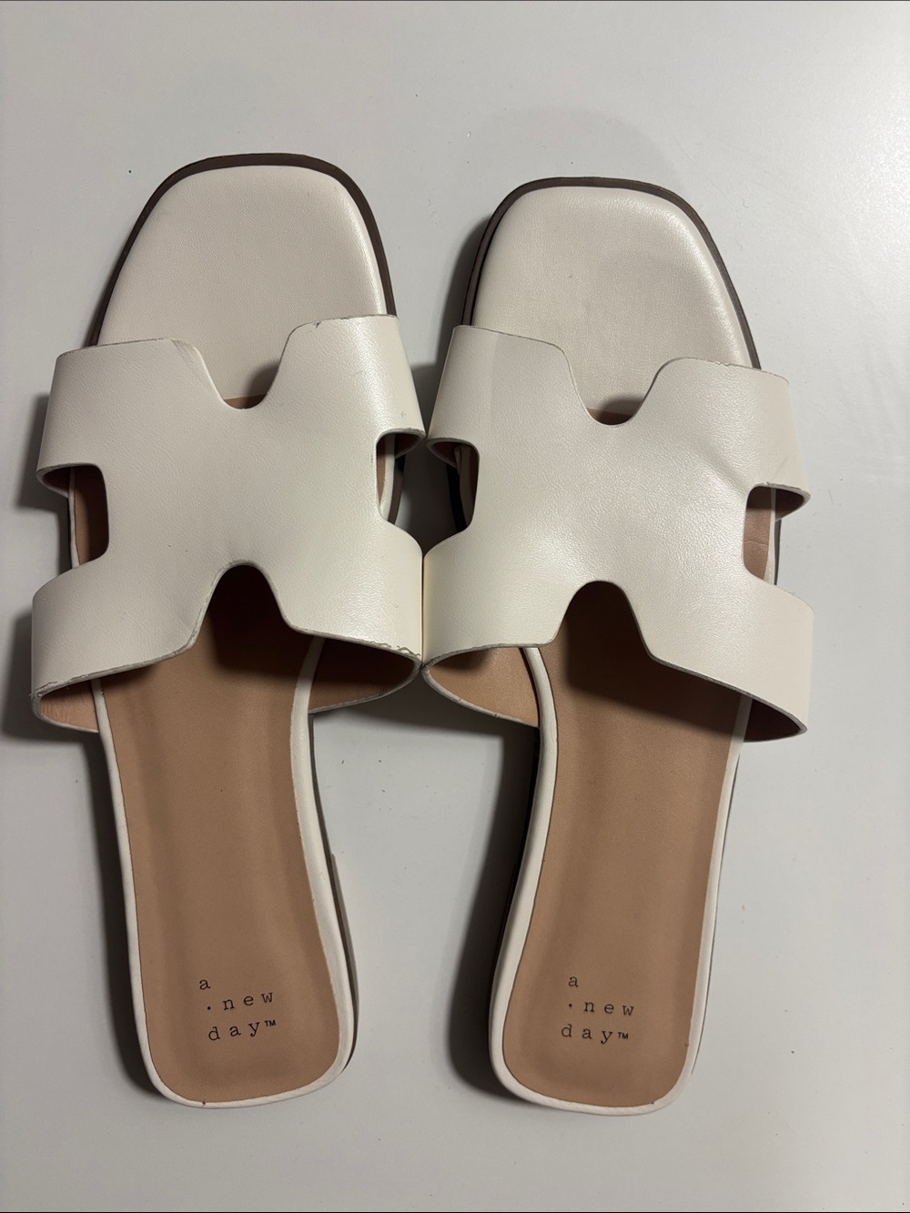 a new day Cream Cutout Slide Sandals